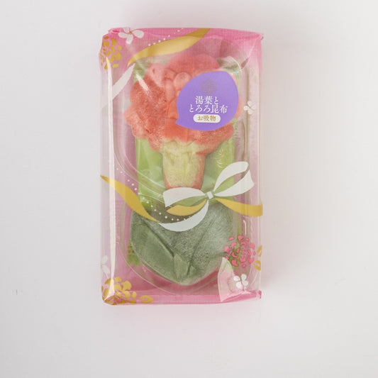 【花一会】乾燥湯品最中丨花一りん最中丨豆腐皮與昆布絲清湯(紅康乃馨)