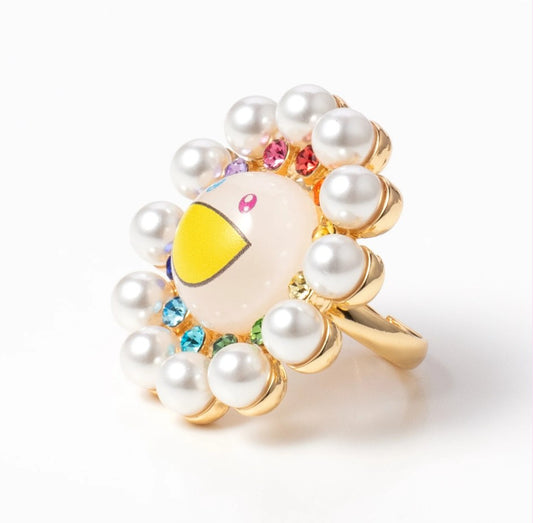 Takashi Murakami x Liquem Pearl Flower Ring