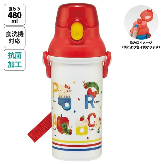 【SKATER】日本製丨好餓的毛毛蟲 X Hello Kitty水樽丨480ml