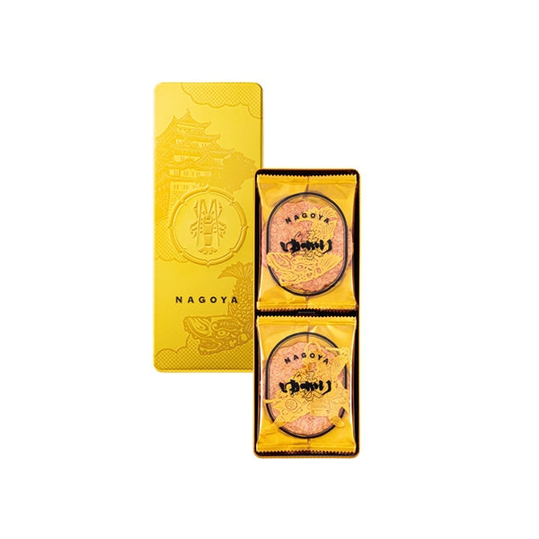 Yukari 黄金海老煎餅鐵罐外觀｜名古屋伴手禮