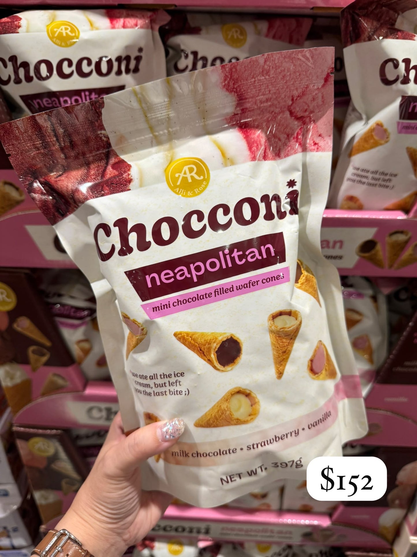 【Chocconi】三色雪糕朱古力筒 朱古力/士多啤梨/雲呢拿 397g