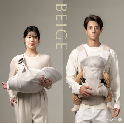 Aprica KURUMU FIRST 3WAY抱嬰揹帶 實物展示圖,全網布透氣設計