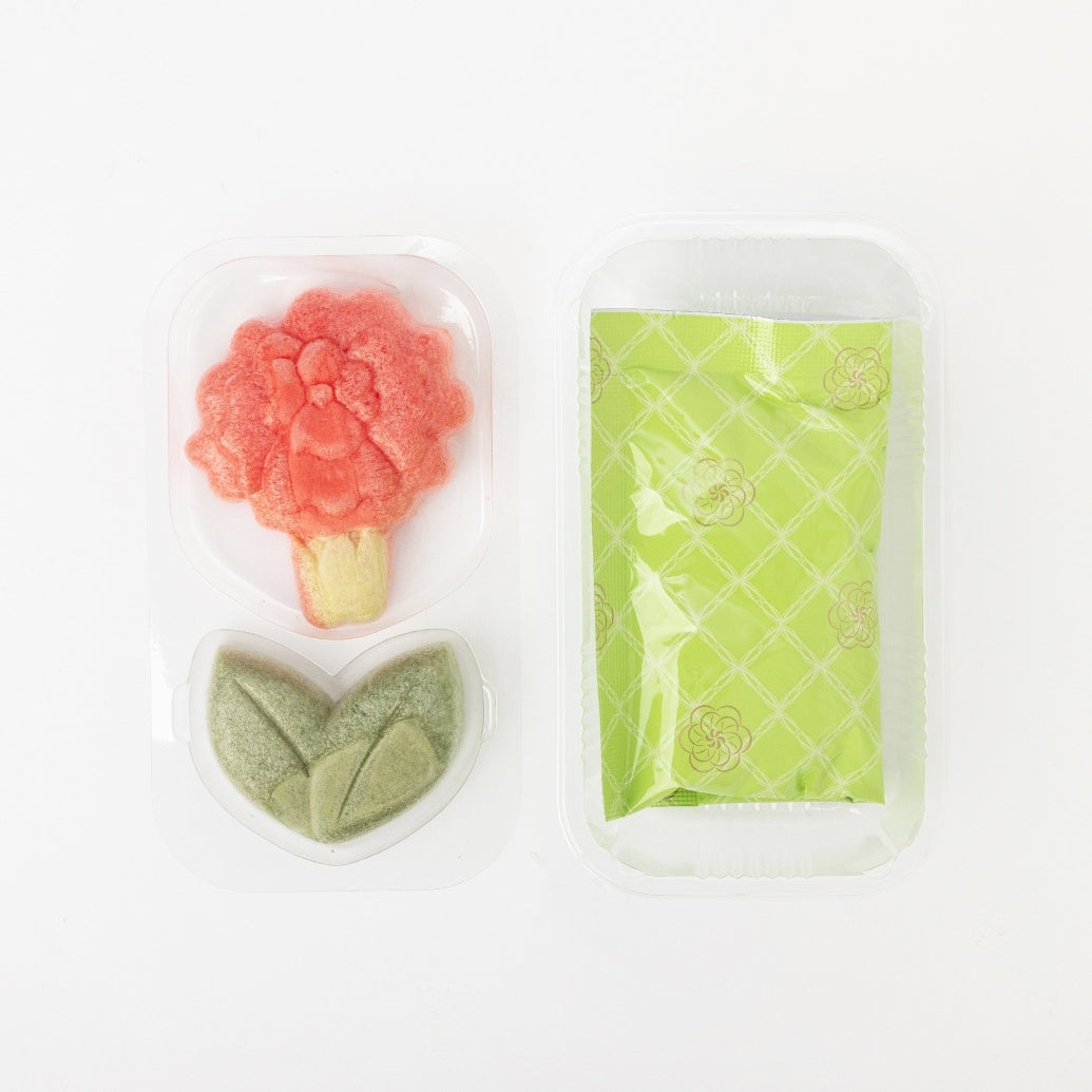 【花一会】乾燥湯品最中丨花一りん最中丨豆腐皮與昆布絲清湯（紅康乃馨）