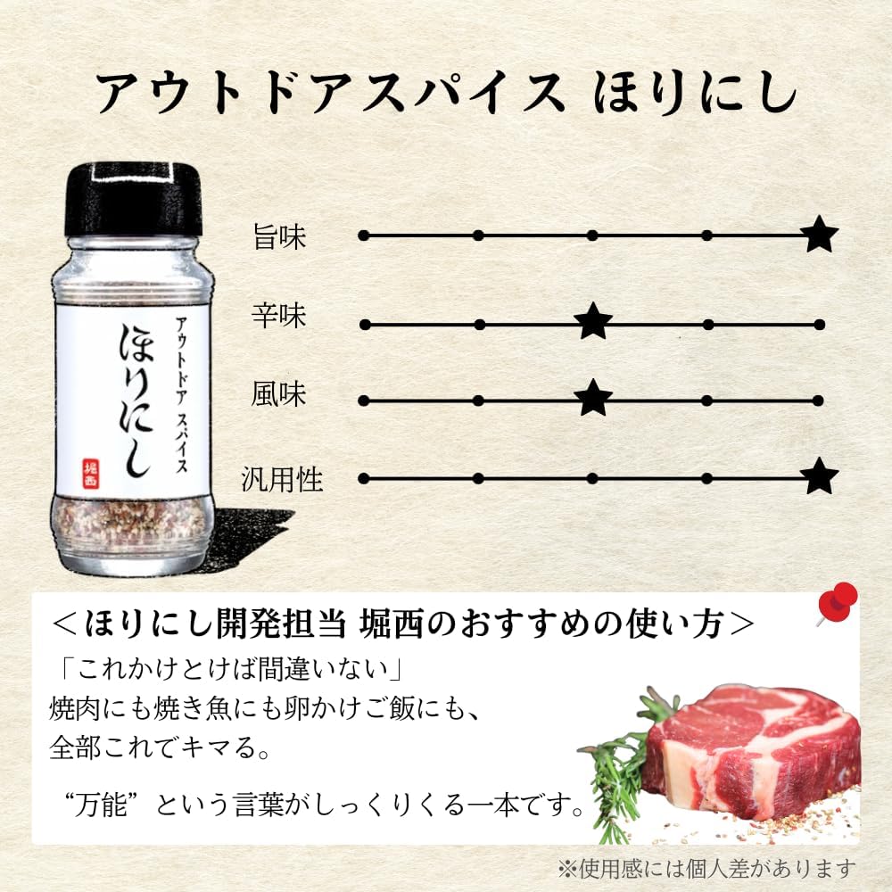 堀西ほりにし戶外萬能調味料經典原味白色包裝100g樽裝包裝細節