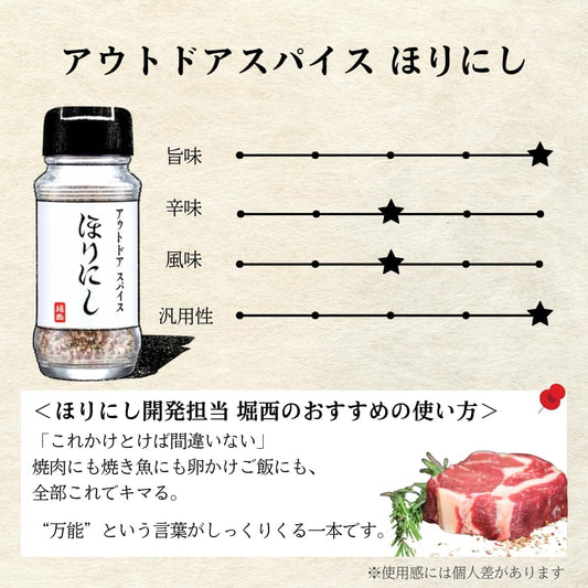 堀西ほりにし戶外萬能調味料經典原味白色包裝100g樽裝包裝細節