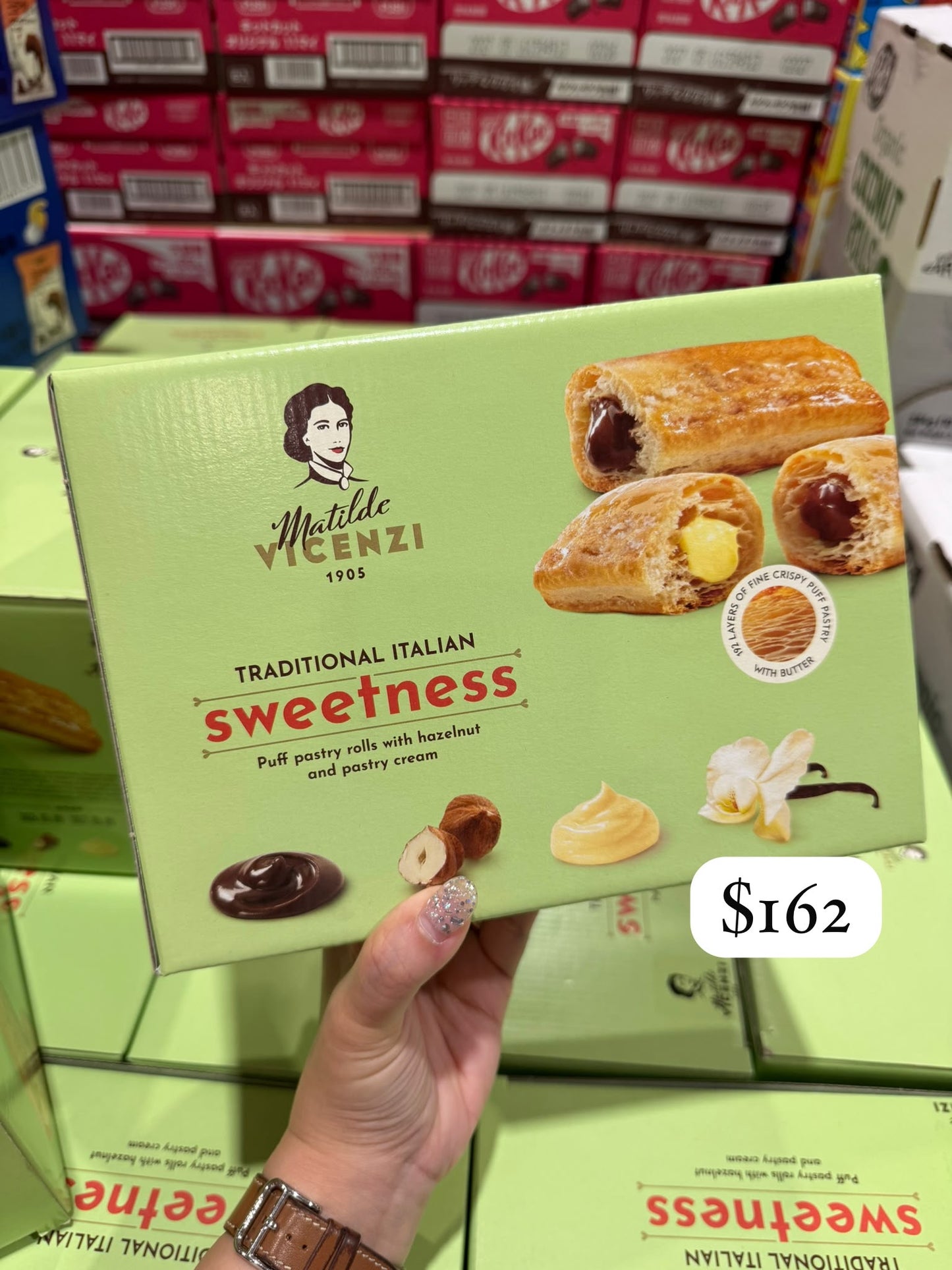 【Vicenzi】意大利酥 榛子/Pastry Cream 各12本 共24本入