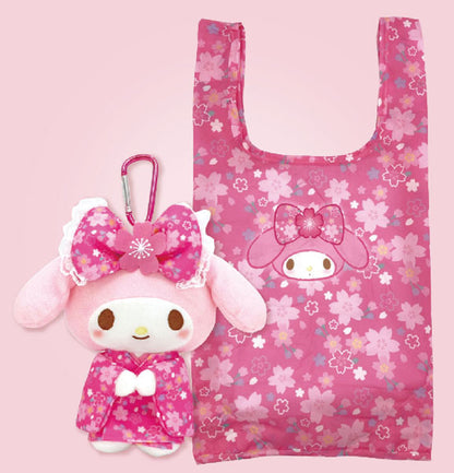 My Melody 櫻花和服公仔鎖匙扣連環保袋