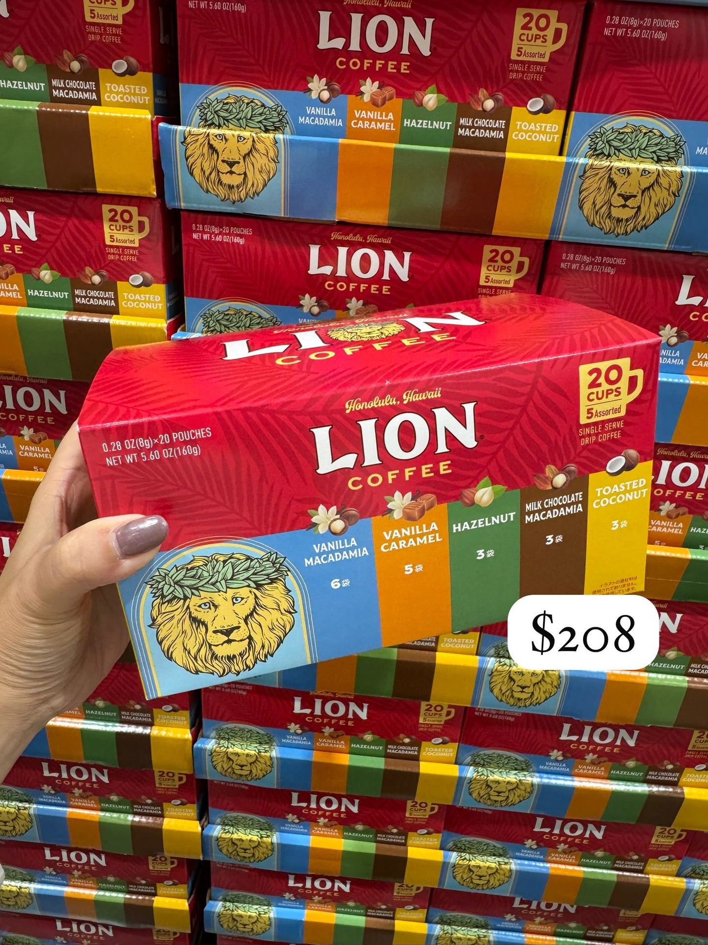 LION COFFEE 經典調味咖啡掛耳包 5款口味 20包入