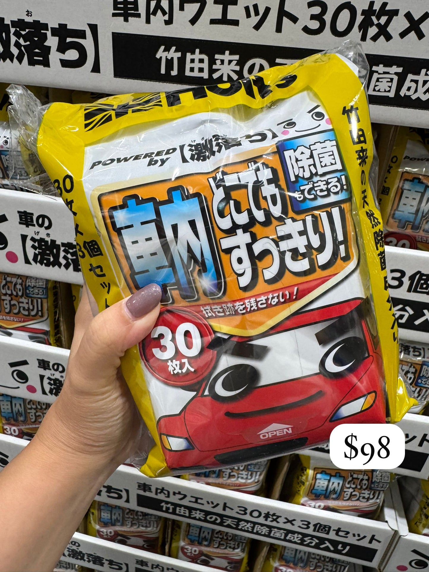Holts × 激落ちくん 車內除菌濕巾 30枚×3包入
