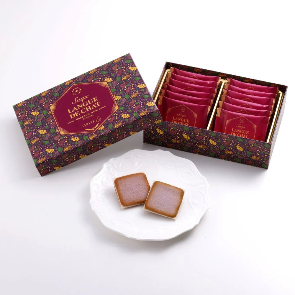 【ISHIYA 石屋製菓】北海道紅酒朱古力貓舌餅 丨12枚入丨IroIro Select Shop