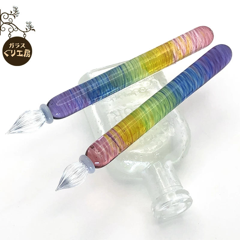 【Guri Kobo】Japanese Handmade Rainbow Glass Dip Pen | Purple