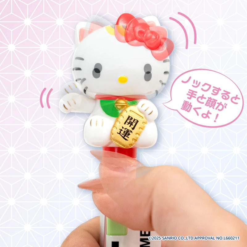 【Sanrio】日本製 Hello Kitty 招財貓原子筆｜白色開運