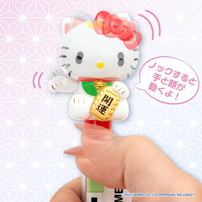 【Sanrio】日本製 Hello Kitty 招財貓原子筆｜白色開運