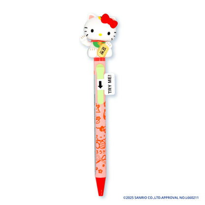 【Sanrio】日本製 Hello Kitty 招財貓原子筆｜白色開運