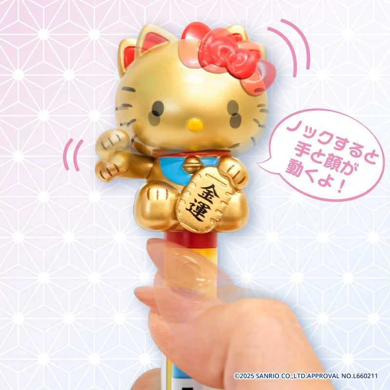【Sanrio】日本製 Hello Kitty 招財貓原子筆｜金色金運