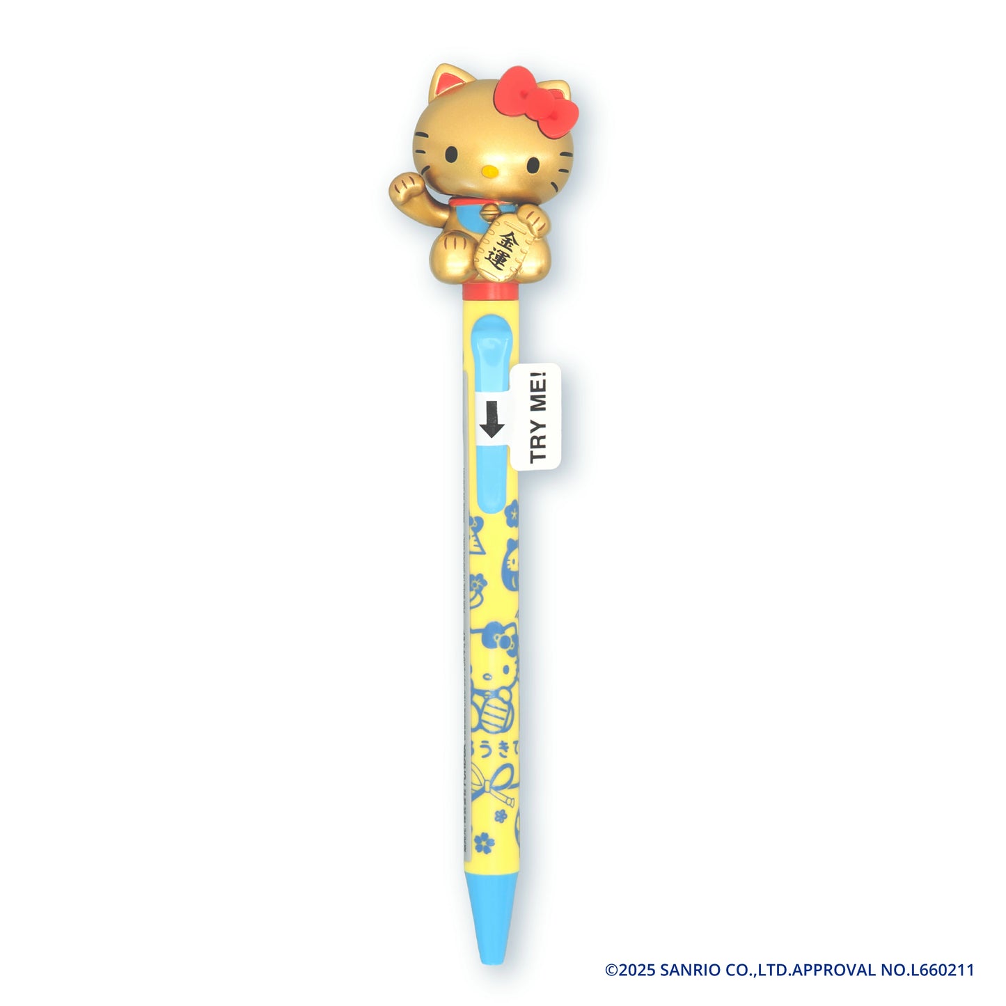 【Sanrio】日本製 Hello Kitty 招財貓原子筆｜金色金運