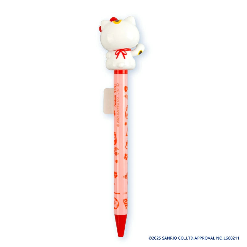 【Sanrio】日本製 Hello Kitty 招財貓原子筆｜白色開運