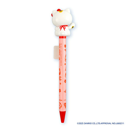【Sanrio】日本製 Hello Kitty 招財貓原子筆｜白色開運