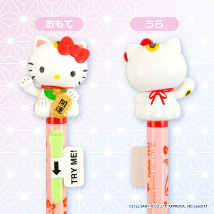 【Sanrio】日本製 Hello Kitty 招財貓原子筆｜白色開運
