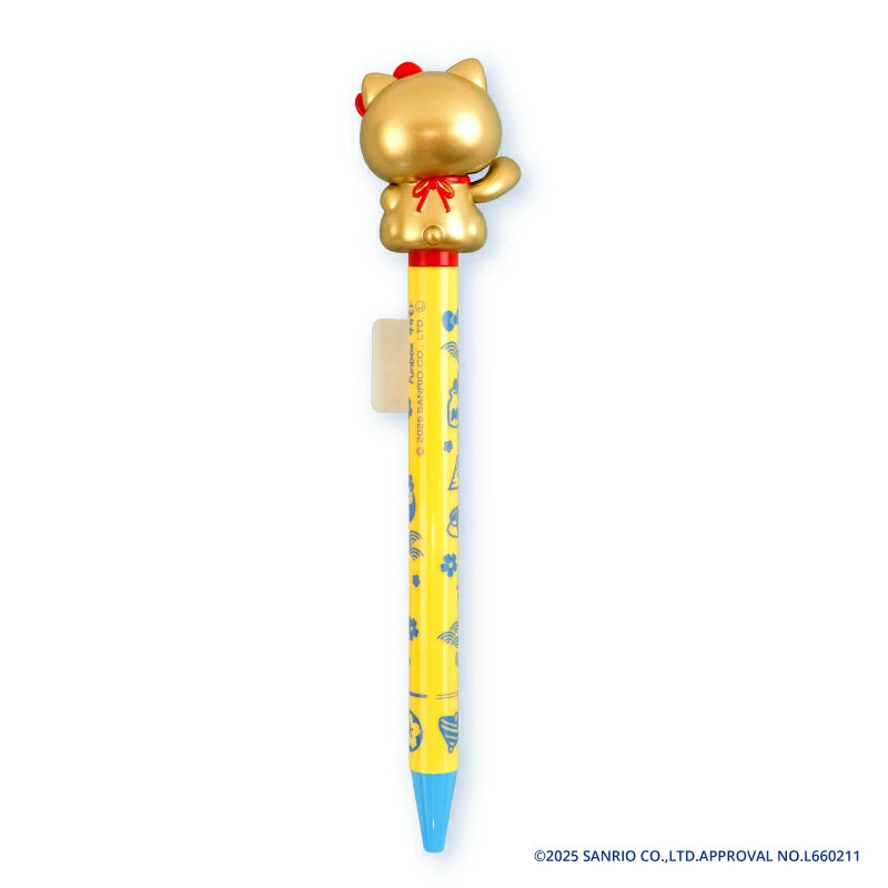 【Sanrio】日本製 Hello Kitty 招財貓原子筆｜金色金運