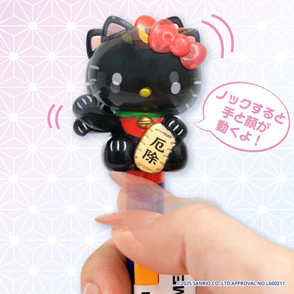 【Sanrio】日本製 Hello Kitty 招財貓原子筆｜黑色除厄運